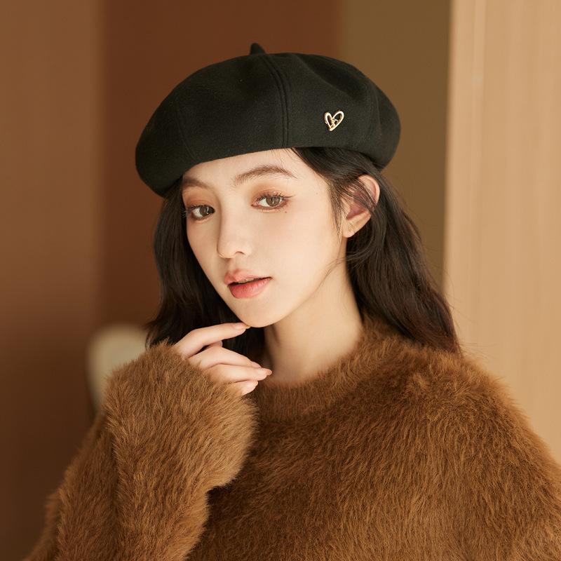 Neue Baskenmütze für Damen, Einfarbig, Herbst- und Wintermode, Retro-Kürbishut für lässige und formelle Outfits, Kaltwetterausrüstung, Strukturierte Kopfbedeckung