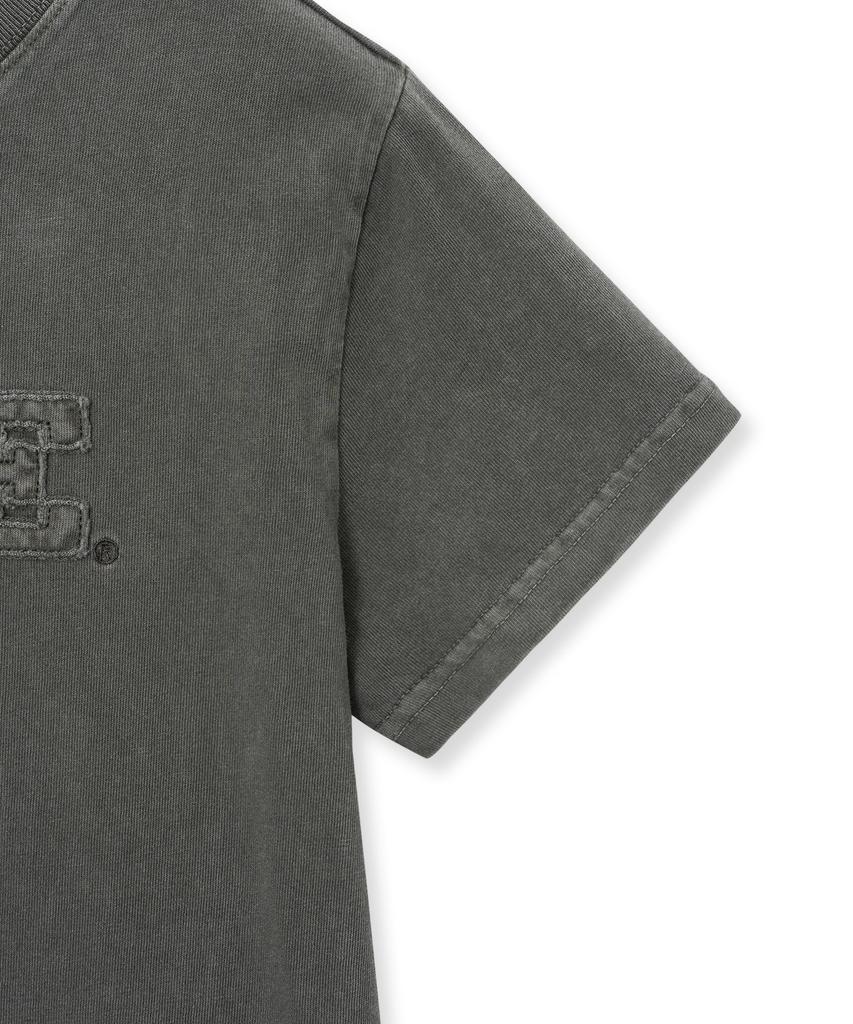 YALE Women'S Pigment Applique T-Shirt_Charcoal