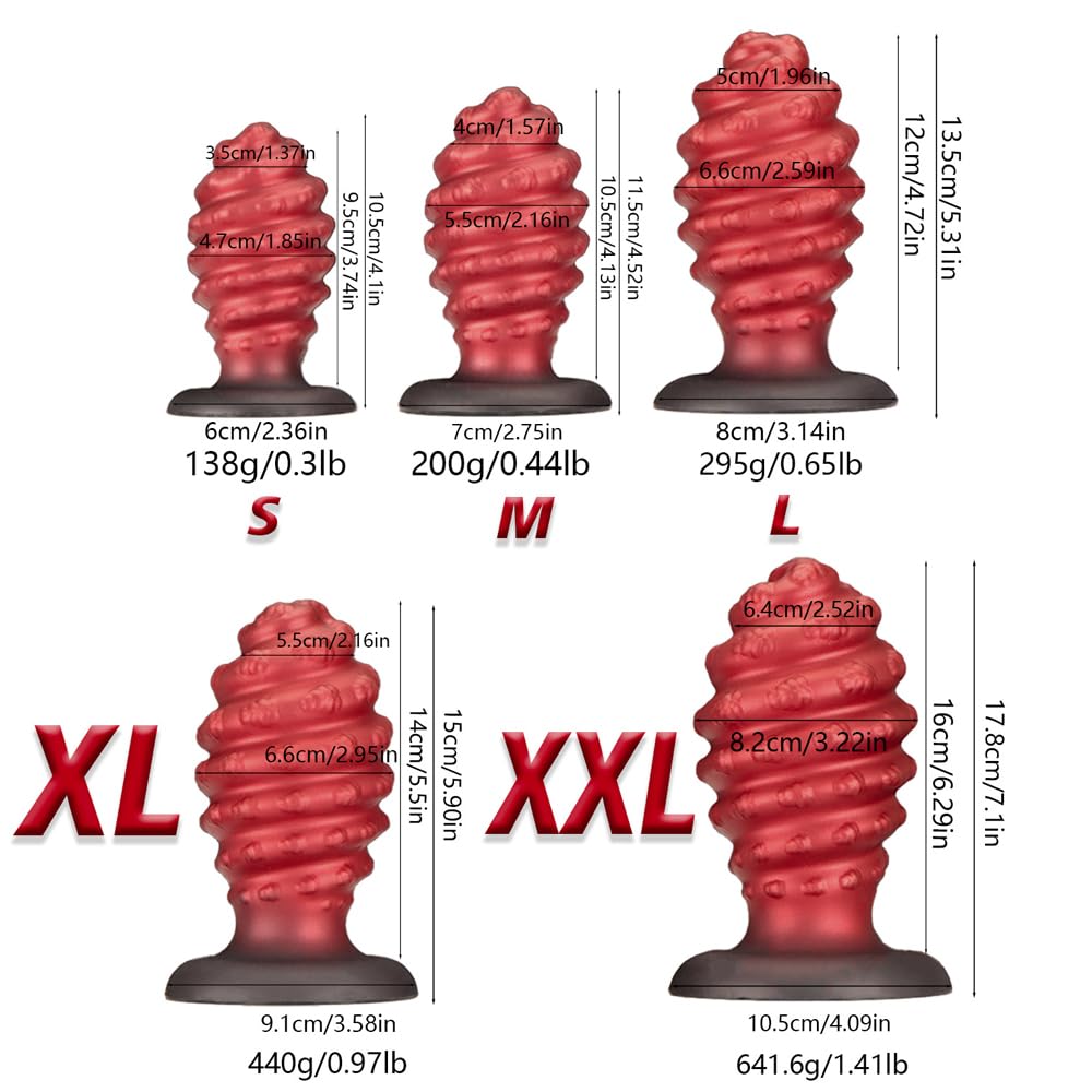 Turban Extra Thick Dildo for Women and Extra Thick Irregular Silicone Anal Anal Uneven Anal Anal Heavy Shell-shaped Non-human Dildo, Size, Men, Size,