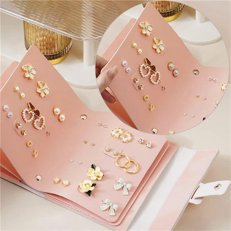 Portable Travel Earring Storage Bag Mini Jewelry Organizer Pouch for Earrings Rings Necklaces Small Accessories Carrying Case