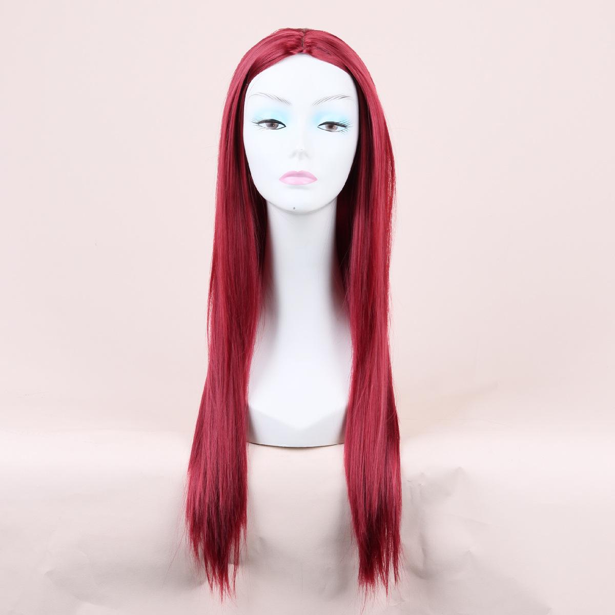 

Женский передний кружевной термостойкий черный средний пробор прямой длинный парик женская мода синтетическое волокно универсальный повседневный парик натуральный вид бордовый