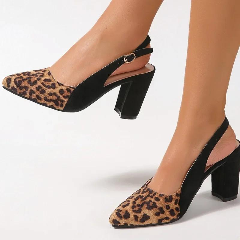 Mode Elegante Damen Schuhe mit Absatz Marke Slingbacks Spitzschuh Damen Sandalen Sommer Büro und Karriere Schnallenriemen Zehenkappe Hohe Absätze