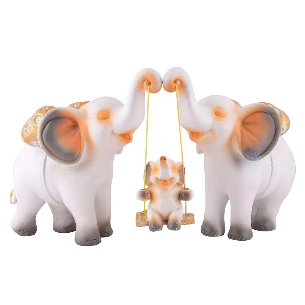 Resin Elephant Showpiece, For Home Decoration Item, Table Décor, White Color