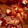 New Year Festival LED Red Hanging Lantern String Lights - Solar/Plug-in Fu Character Decoration