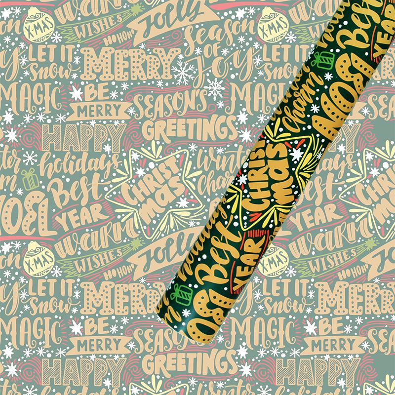 50*70cm Christmas Gift Wrapping Paper Gingerbread Merry Christmas Xmas Tree Pattern Flower Bouquet Packaging Decoration Paper