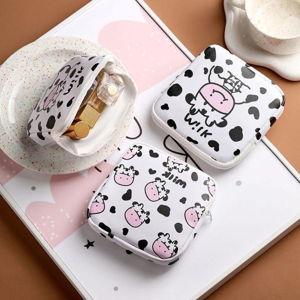 

Многофункциональная сумка для хранения гигиенических салфеток, черно-белая, косметичка, карманная, для женщин и девочек