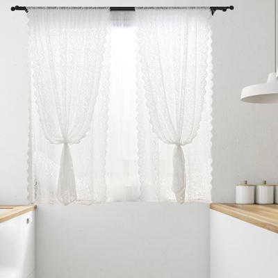 Delicate Voile Drape Breathable Easy Installation 3 Sizes Long Rod Pocket Solid Tulle Drape for Balcony