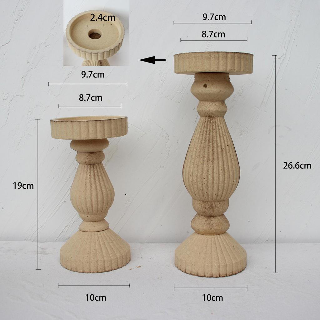 Vintage-Style Wooden Candle Holder - Rustic Decor & Photography Prop