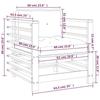 VidaXL Chaises de jardin et coussins lot de 2 noir bois de pin massif 825678