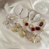 PuRui 7 Style Elegant Flower Scallop Pendant Earrings for Women 2026 New Vintage Creative Aesthetics Jewelry Drop Earrings Gifts