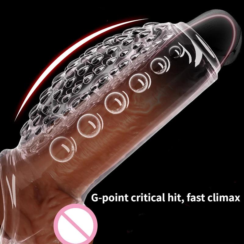 Thickened Penis Enlargement Sleeve Cock Ring Extended Delay Time Sex Toys Lock Semen Adult Products Penis Extension