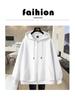 Fleece-Lined Cardigan Hoodie for Autumn/Winter - Loose Fit Sporty Style with Zipper