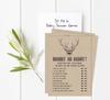 Inkdotpot Who Said it Game Mommy Or Daddy 50 Sheet Fun Baby Shower Game Gender Neutral Swamp Deer Rustic Kraft Party Supply