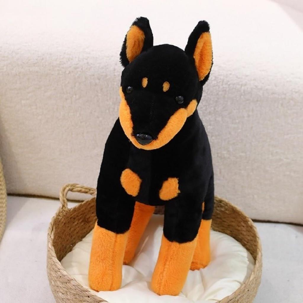 Doberman Plush Toy (40cm) - A fearless Doberman gift for birthdays, celebrations, children, and friends.