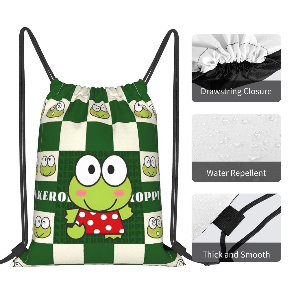 Custom K-KeroKeroKeroppies Drawstring Backpack Women Men Gym Sport Sackpack Portable Cute Frog Training Bag Sack