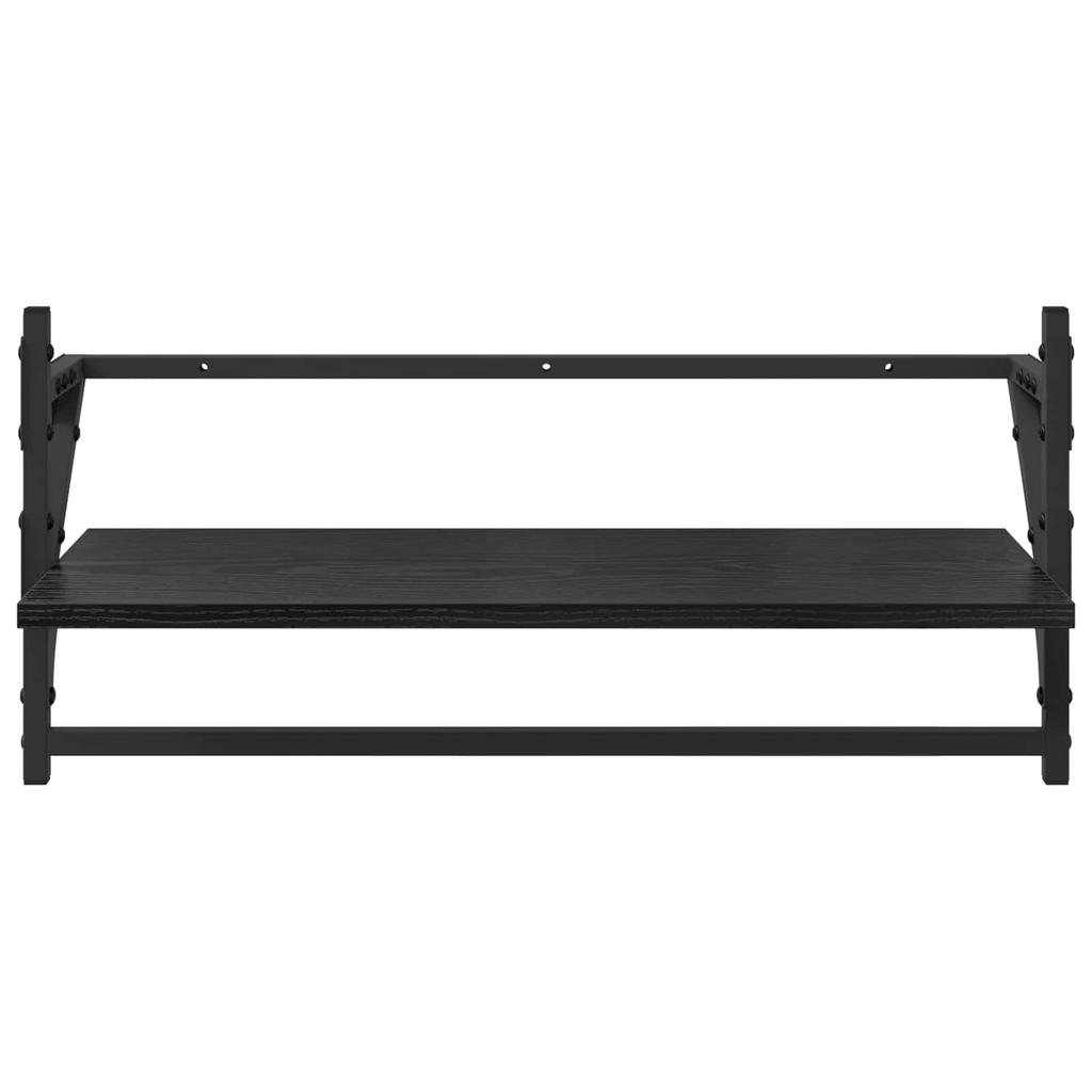 Wall Shelf Set 6 pcs Black Oak Effect 100 x 25 x 30 cm