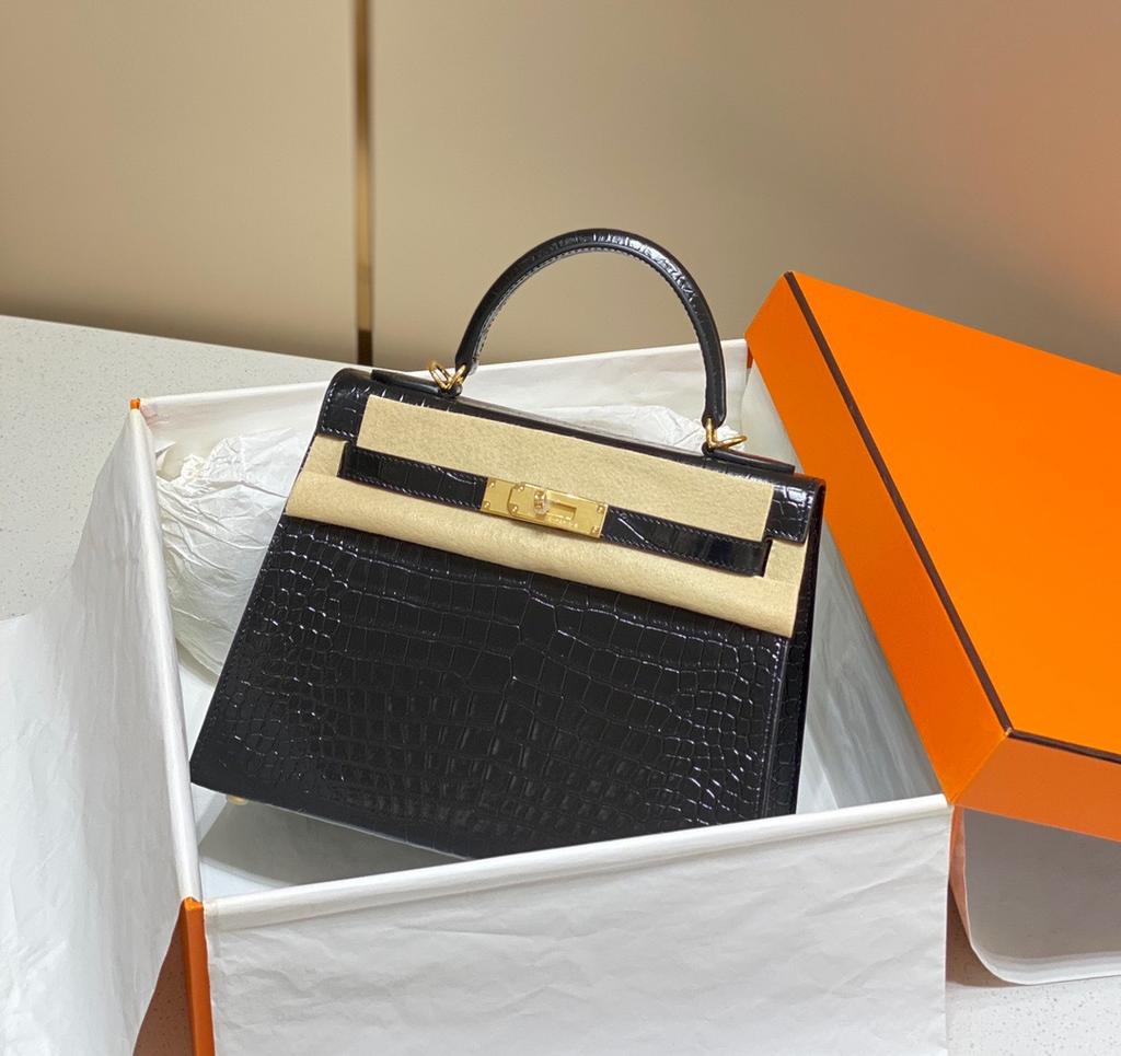 Leather second-generation crocodile pattern first layer cowhide portable shoulder messenger bag commuting 25cm commuting wind