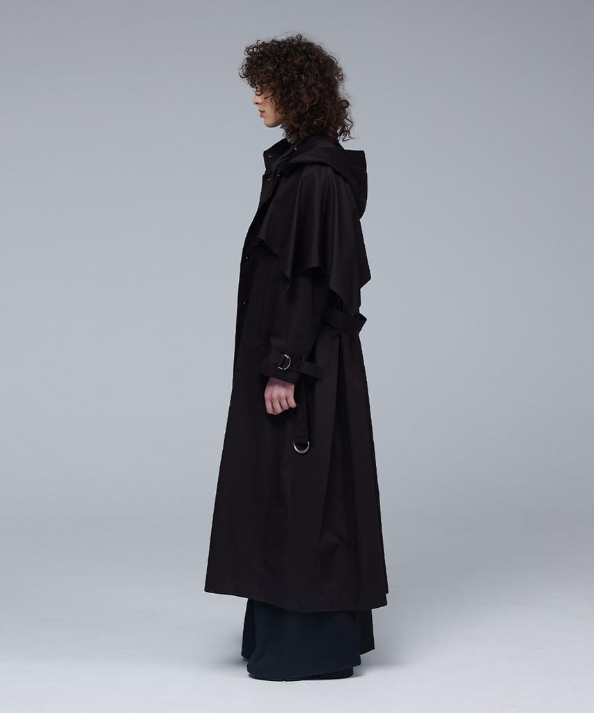 Mmam Back Pleats Long Trench Coat