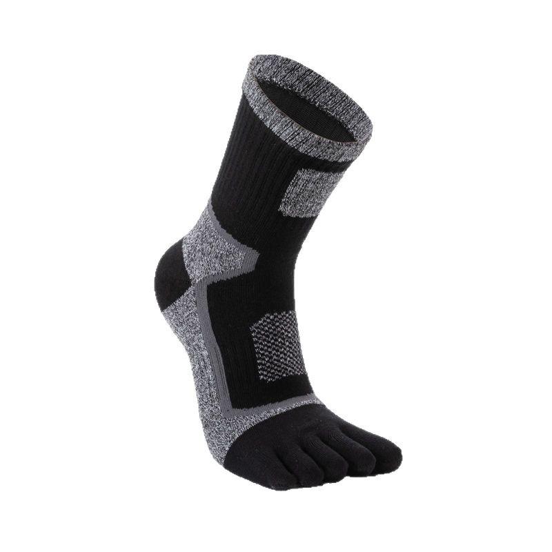 Men's Mid-Calf Split-Toe Breathable Sport Socks - Wear-Resistant and Sweat-Absorbent Five-Toe Design