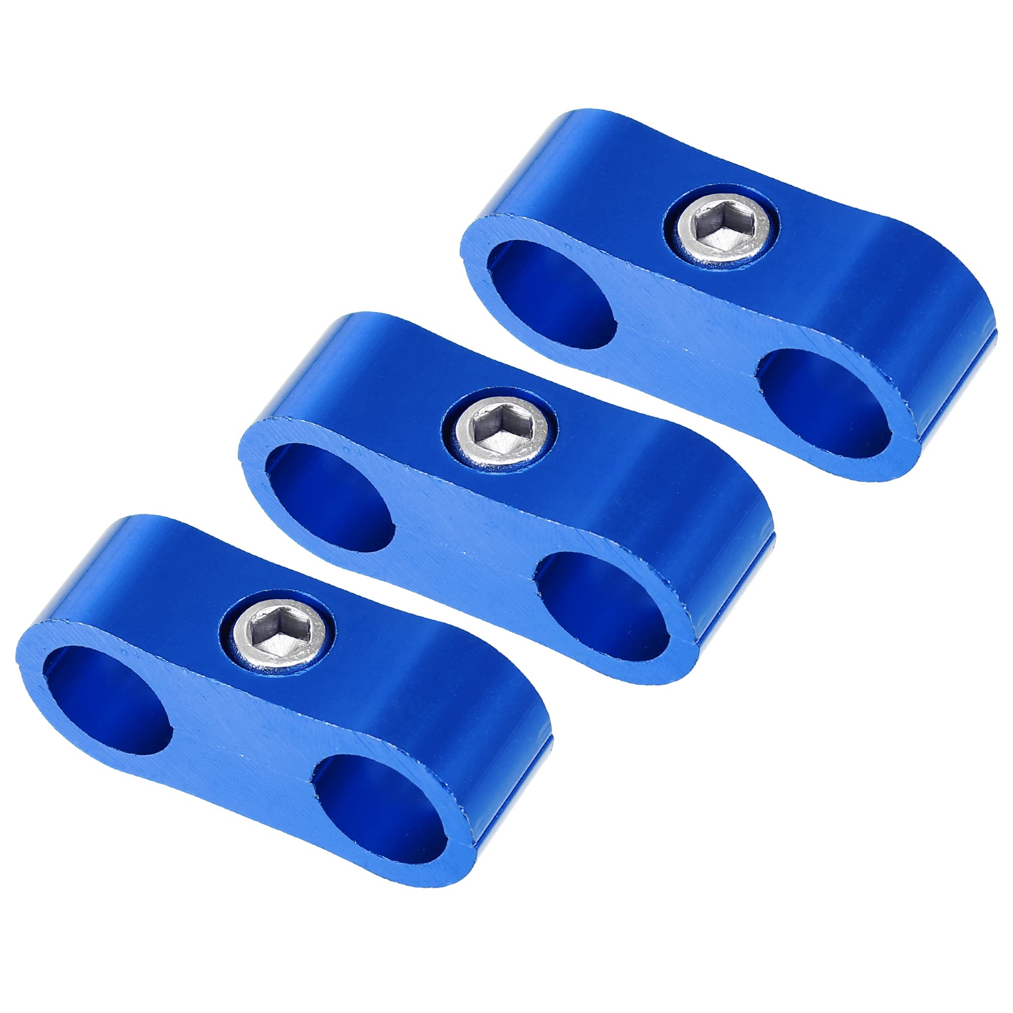 

uxcell Car Hose Separator Clamp Fuel Line Connector Aluminum Alloy AN4 for Oil Fuel Hose Blue 3pcs