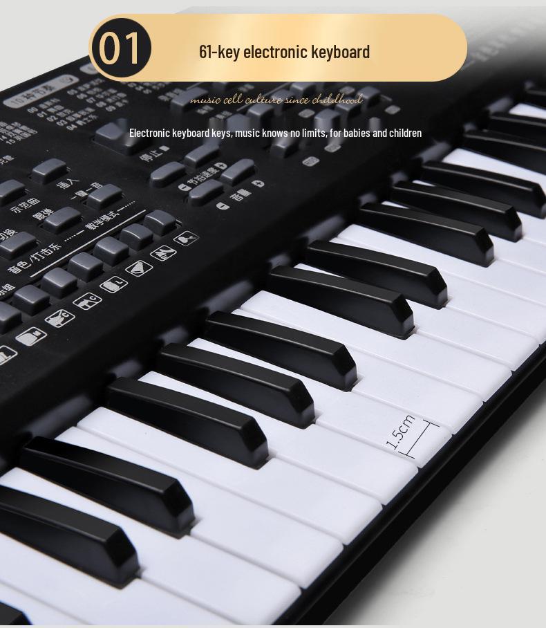 61-Key Children's Electronic Keyboard - Early Education Puzzle Toy for Ages 3-8