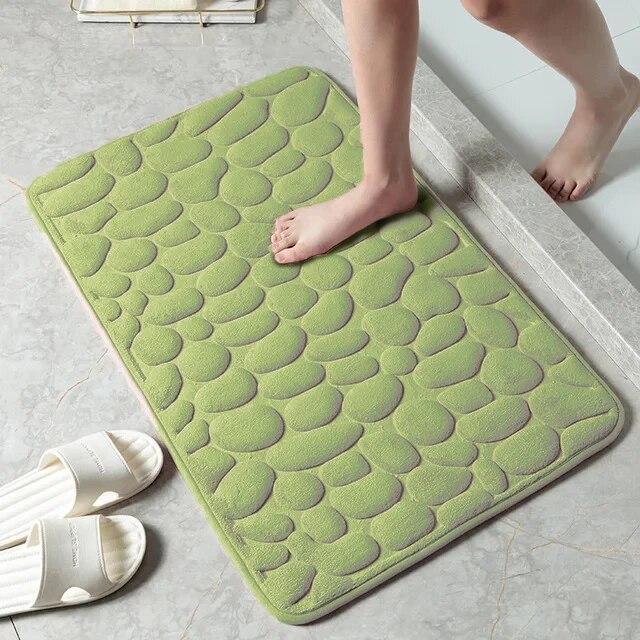 Bathroom Mat Non Slip Carpets Cobblestone Embossed Bathroom Bath In Wash Basin Bathtub Side Floor Rug Shower Room Doormat Memory