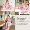 Meal Apron Machine Washable Baby Food Meal Apron Wipe Easy Coverall Long Sleeve Bib Table Cloth Pink Yami Treat [Bibetta]