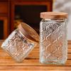 Clear Glass Storage Jar 700ml Candy Jar Household Square Glass Bottle Tea Leaves Grains Dried Fruit Snack Storage Box Home Decor