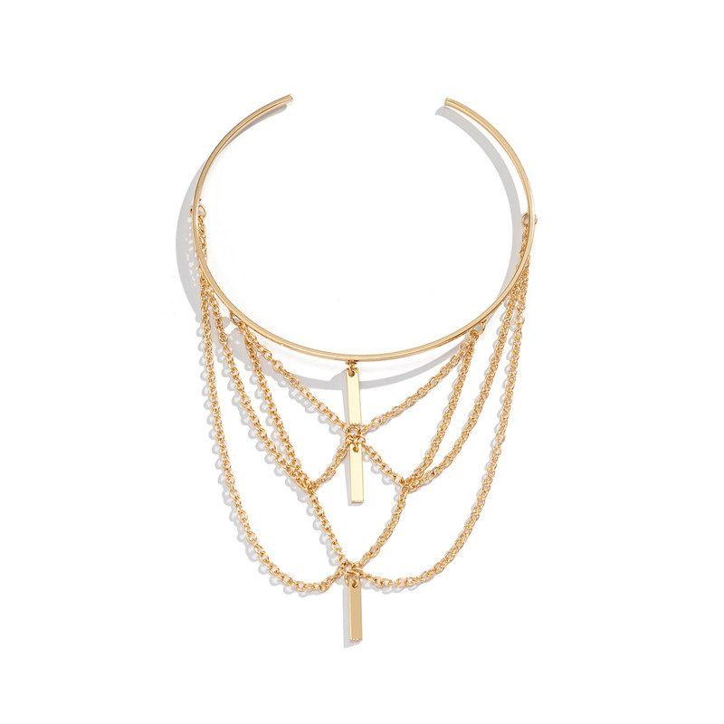 Niche Style Women s Fashion Metal Bracelet Accessory Tassel Chain Gold