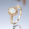 Trendy White Oval Opal Ring Vintage Fashion Gold Color Wedding Bands Engagement Rings For Women Men Minimalist Jewelry