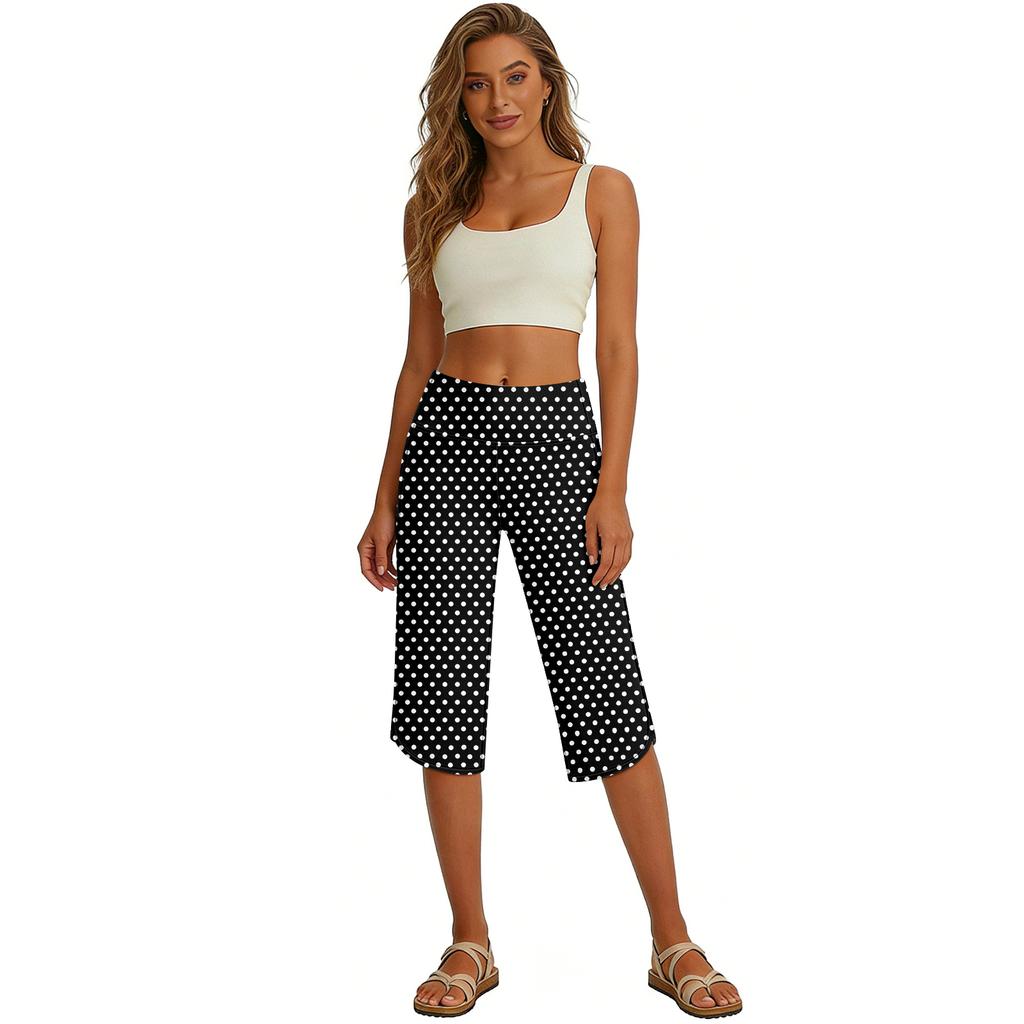Women High Waist Yoga Pants Straight Leg Casual Sports Capri Pants with Pockets Suitable for Travel and Everyday Wear