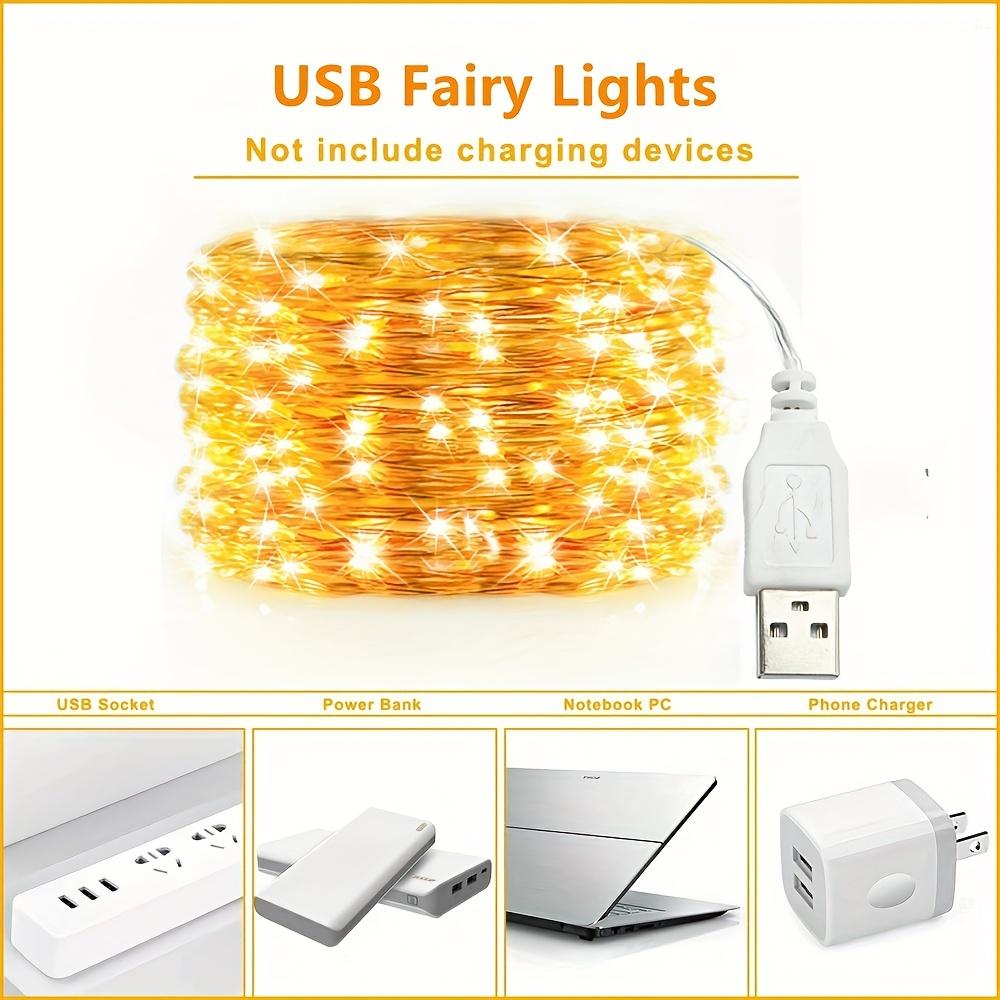 20/50/100 LED USB Fairy String Lights LED USB Copper Wire Garland Holiday Lighting USB Powered Wall Decor Lamp Christmas Decor Halloween Decorations