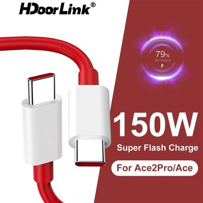 HdoorLink 150 W USB Typ C Realme SUPERVOOC Schnellladekabel für Oneplus 10T 9 9R N10 ACE 2 CT NEO3 100 W 65 W SuperDart 1 M 2 M USBC-Kabel