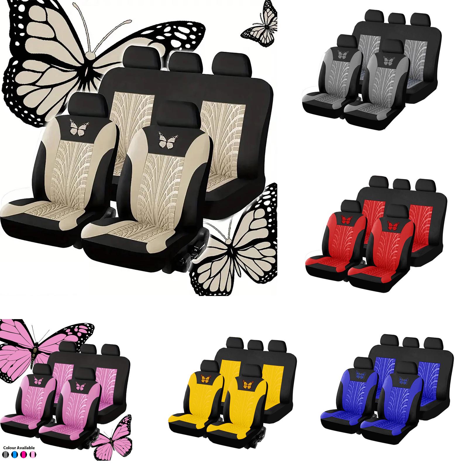 Four-piece Universal Car Seat Cover, Embroidered Car Seat Protector, Car Interior Accessories, And Stylish Car Seat Cover giallo