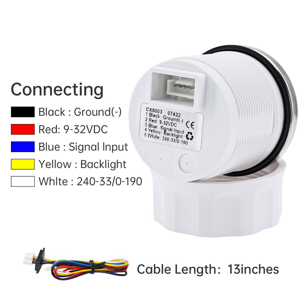 Car Marine Boat Boost Alarm Gauge 2‘’ 52mm Oil Pressure Meter Water Level Fuel Temperature 12V 24V Voltmeter Accessories Meter