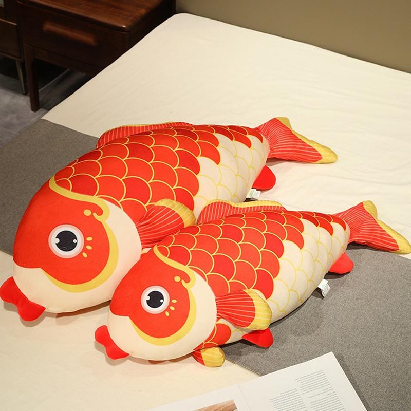 1Pc 60/80/100Cm 3D Lifelike Koi Plush Toy, Soft-Filled Koi Plush Pillow, Creative Sofa Cushion, Children'S Toy Gift.