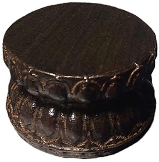 

Mini Wooden Pedestal Round Buddha Statue Pedestal Lotus Pedestal Collection Wood Carving Imitation Base Small Items Offering Stand Lucky Item Ornament