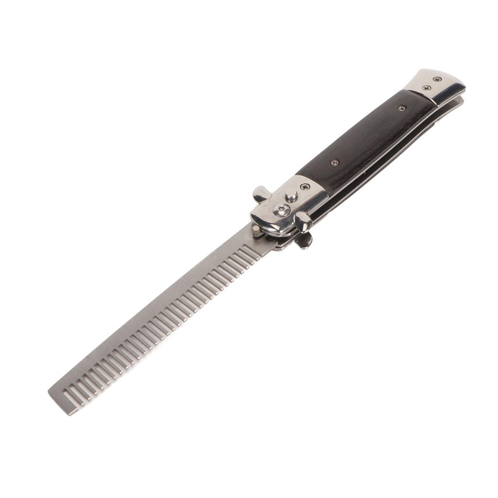Switchblade Comb Men Automatic Push Button Foldable Pocket Oil Hair Comb for Hair Beard Moustache