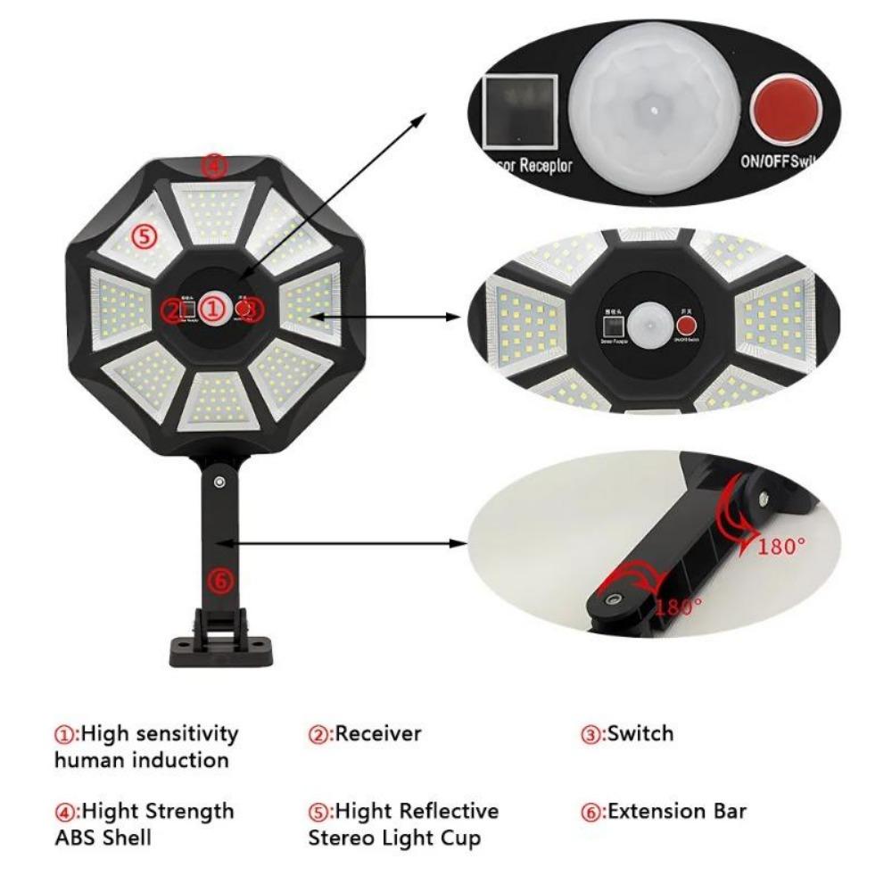 4000mAh Led Solar Lights Waterproof Security Flood Lights Outdoor Motion Sensor Wall Light Waterproof Garden Yard Street Lamp