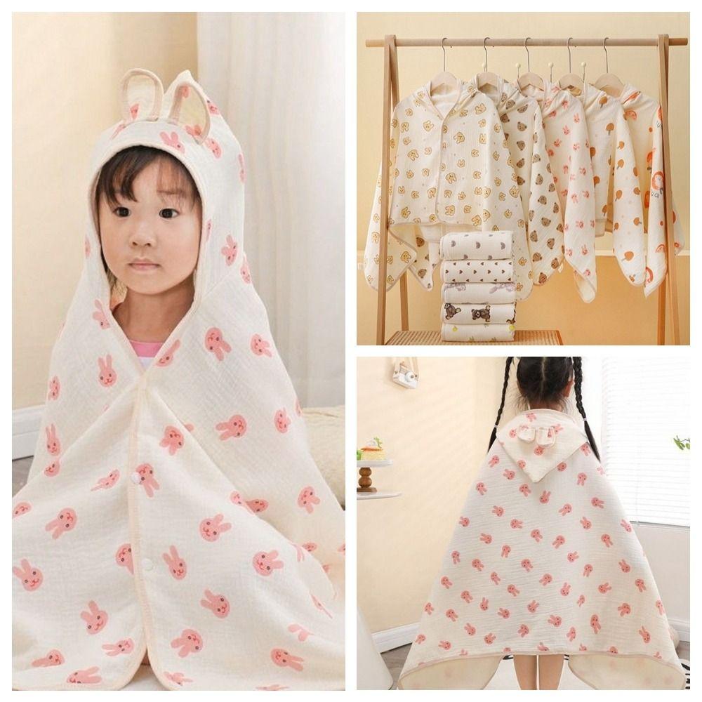 Soft Texture Pure Cotton Gauze Bear Printed Baby Swaddle Cloth  Baby Wrapping