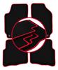 Alfombrillas de terciopelo con borde rojo para: Skoda Fabia I hatchback, sedán, familiar (1999-2007)