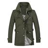 Pánská zimní teplá bunda svrchník Outwear Slim Dlouhý Trench Buttons Coat 