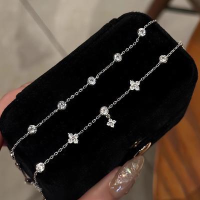 Zircon Flower Bracelet Simple High-end Bracelet Niche Temperament Versatile Jewelry Women