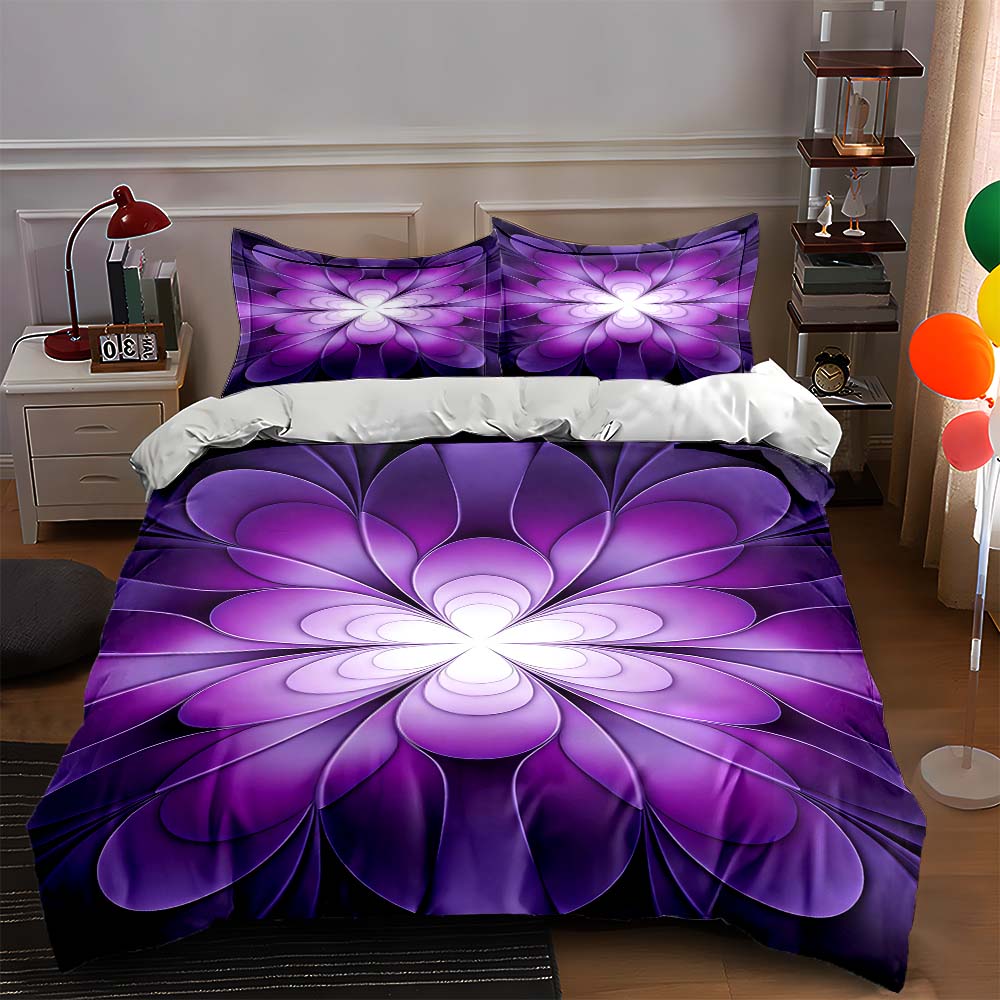 

Purple, floral, abstract Bedding Duvet cover sets Duvet covers Pillowcases gifts (1 * Duvet Cover 2 * Pillowcases, without duvet insert) 135x200cm