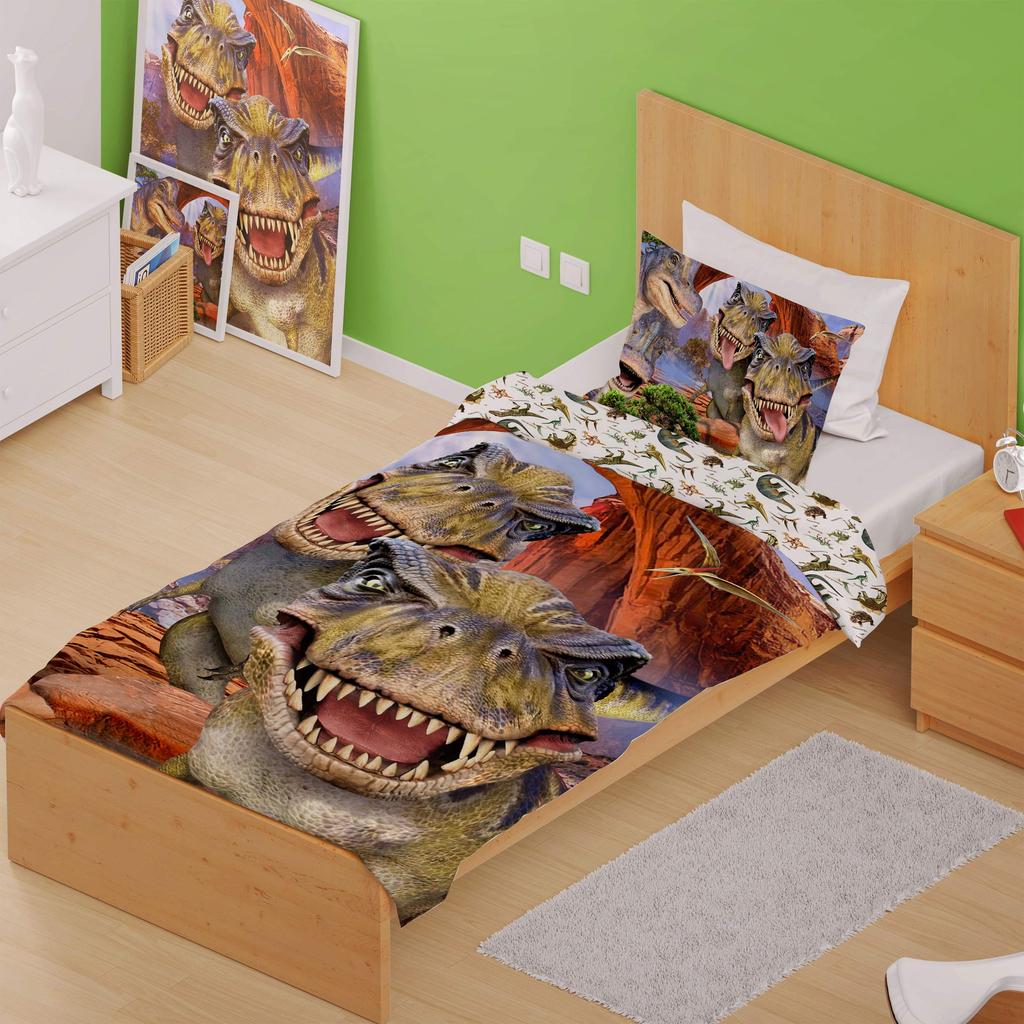 Selfies Dinosaurs Reversible Duvet Set