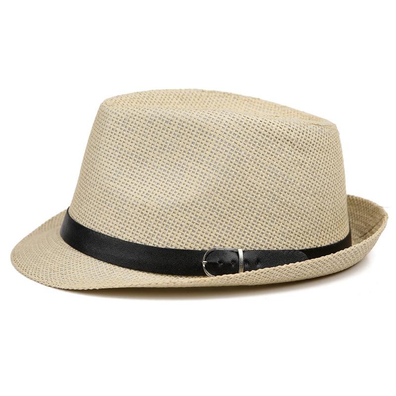 Jazz hat straw hat men's and women's travel beach hat spring and summer sunshade British hat parent-child children's top hat casual cool hat