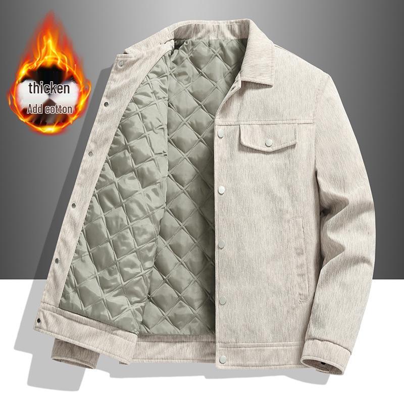 2024 Autumn Men's Fashion Lapel Corduroy Jacket - Trendy Casual Short Workwear