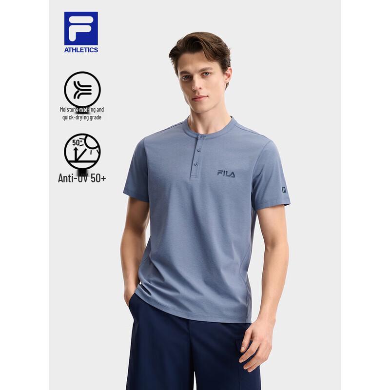 FILA Men s Henley Knit Short Sleeve T-Shirt L