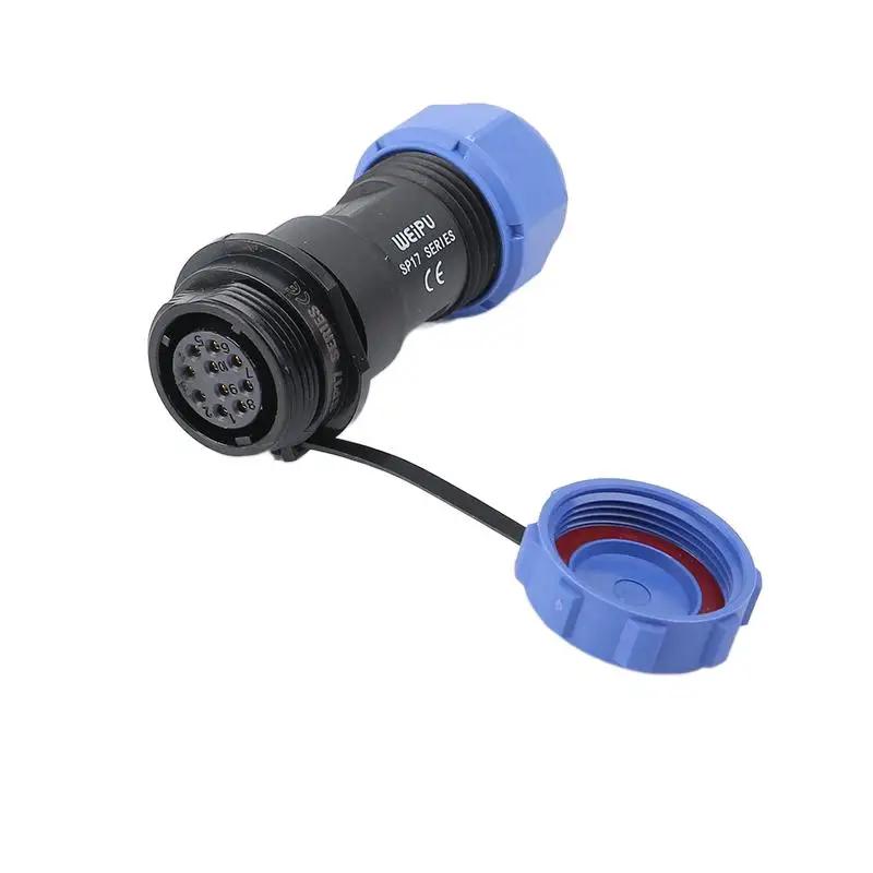 WEIPU SP17 Waterproof IP68 Connector 2 3 4 5 7 9 10 Pin Welding Cable Male Plug Female Socket Adapter Wire To Board Panel Mount