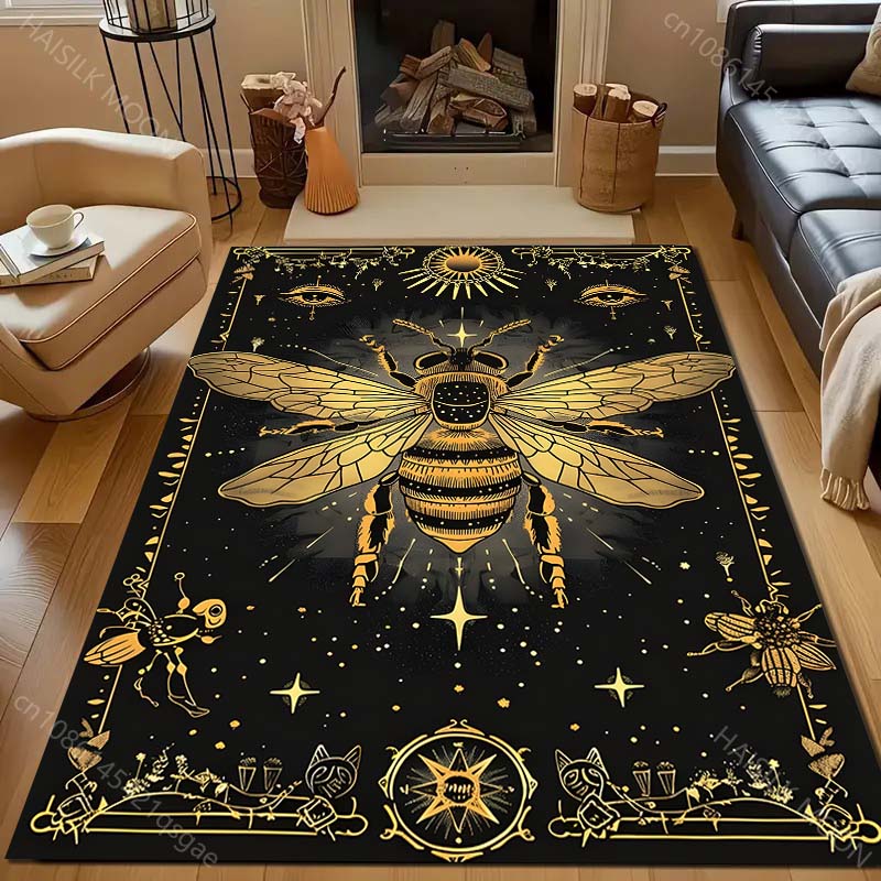 Divination Art Eye Bee Printing Carpet for Living Room Bedroom Bedside Sofa Table Floor Mat Home Area Rug Decor Large Size